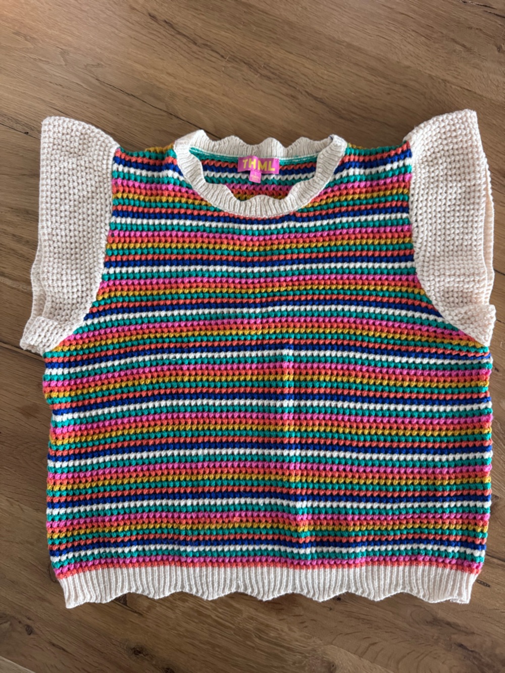 THML Flutter sleeve knit top